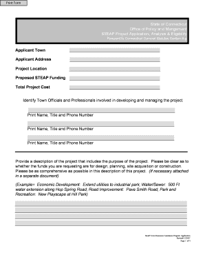 Applicant Town Applicant Address Project Location Proposed STEAP  Form
