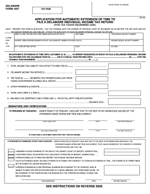 For TAX YEARS BEGINNING Revenue Delaware  Form