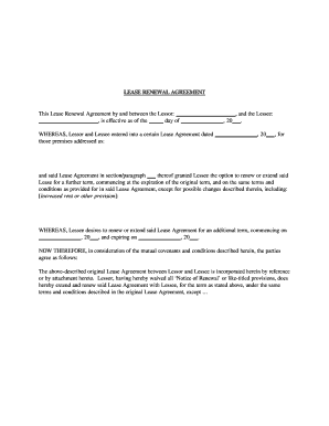 Lease Renewal Agreement Form