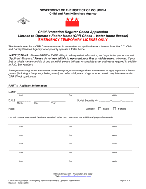 Child Protection Register Form