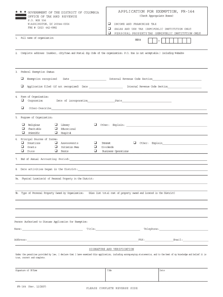 Fillablt Fr 164  Form