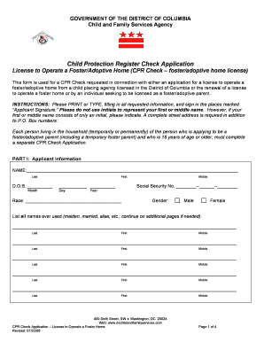 Child Protection Registry Dc  Form