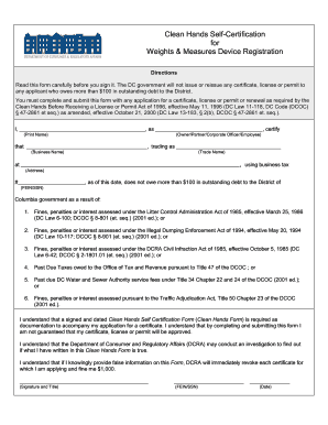  Dc Clean Hands Certificate Printable 2009