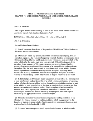 Used Motor Vehicle Dealer Parts Dealer Law1 Georgia Secretary Sos Georgia  Form