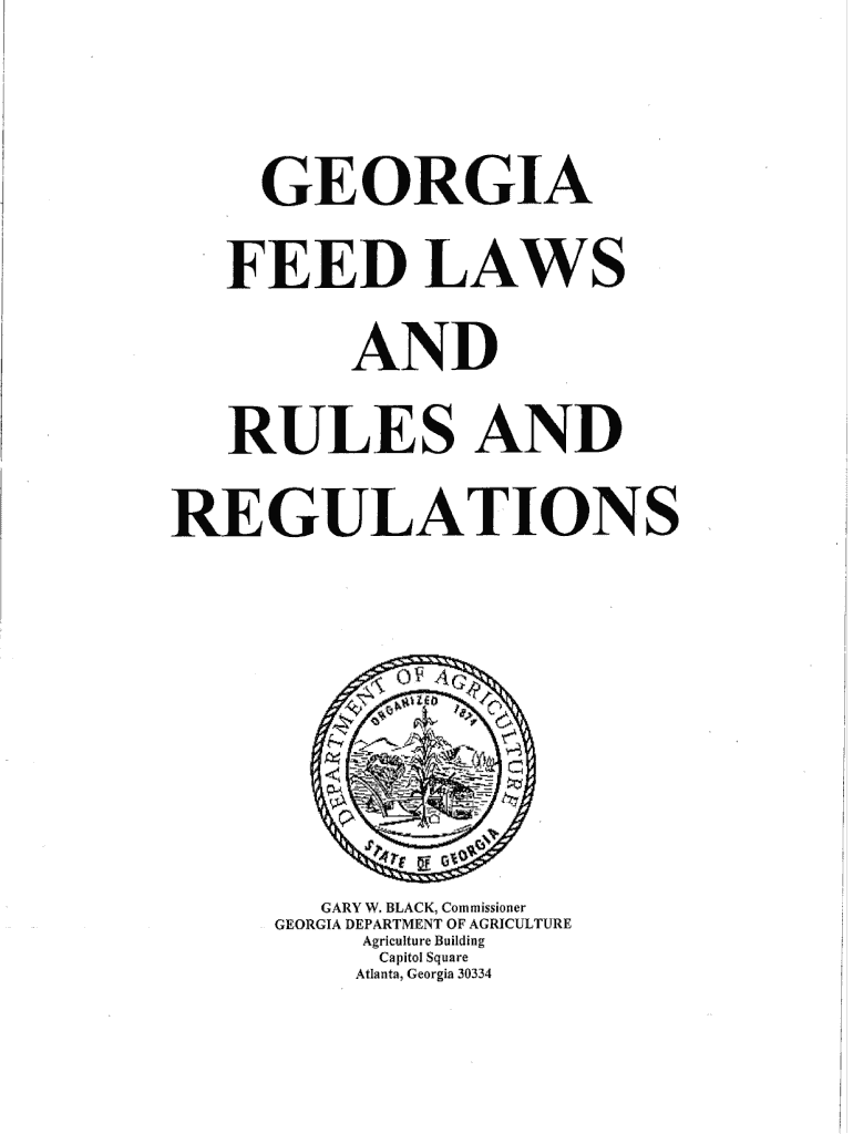 Georgia Commercial Feed Act Form