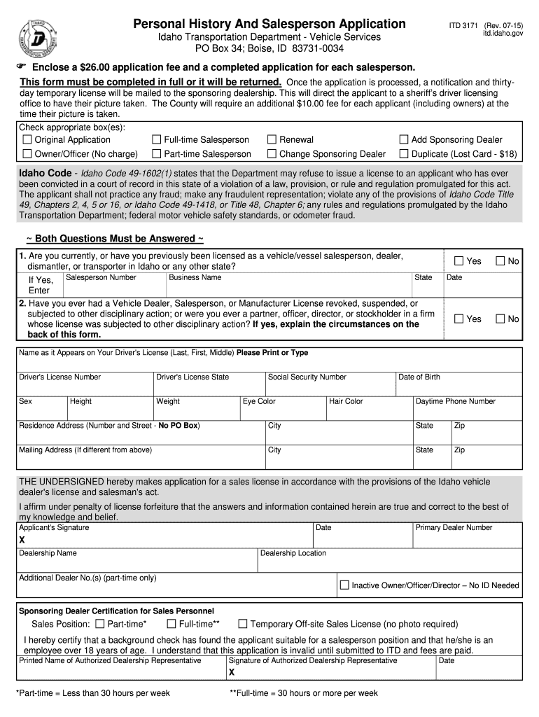  Itd 3171 Form 2011