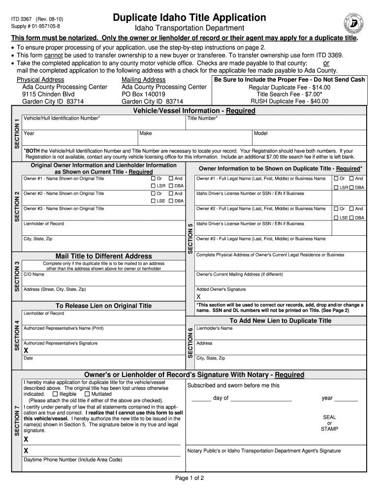  Itd 3367  Form 2010