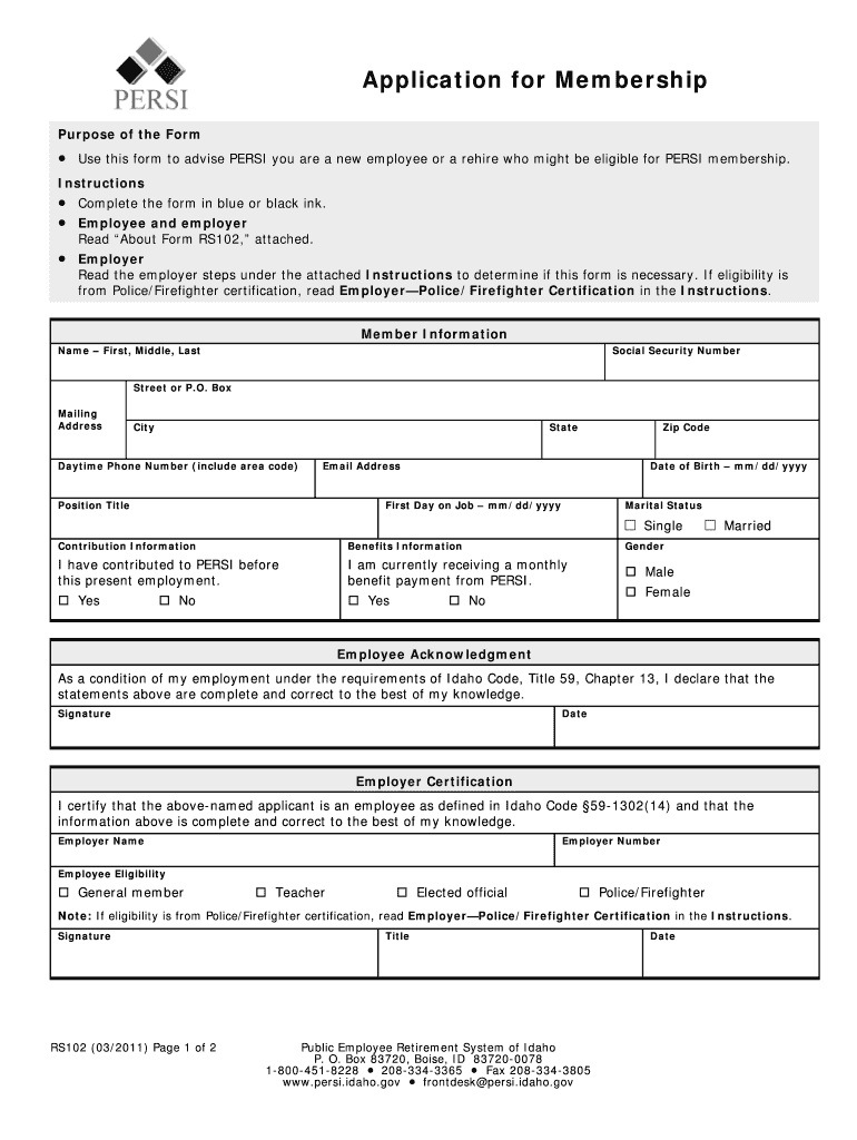 Purpose of the Form  Persi Idaho