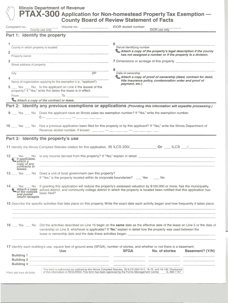 Ptax 300 Fillable Form 2009