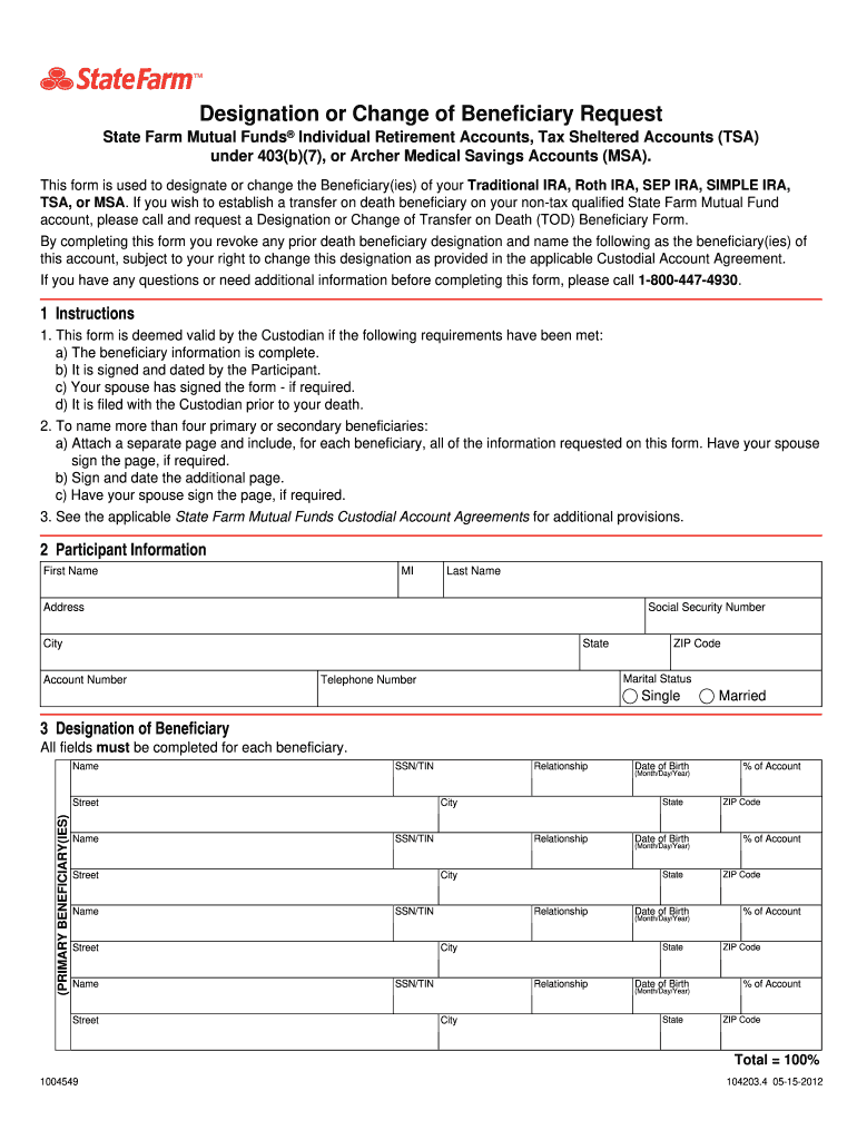  State Farm Life Insurance Forms 2012