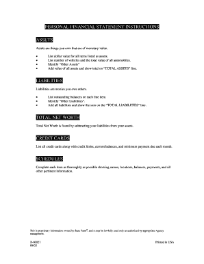 Financial Statement Form