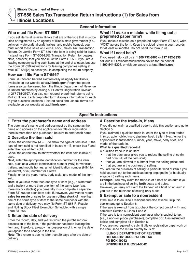  Illinois St 556 Form Printable 2020