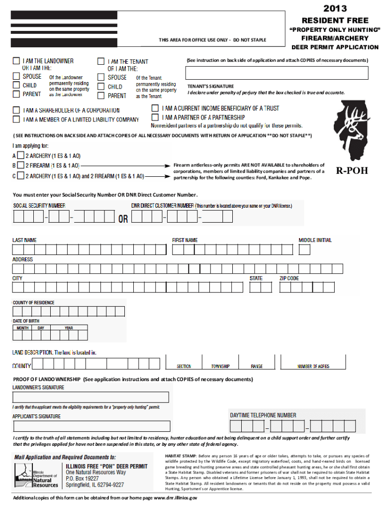  Illinois Landowner Permit Application 2013-2024