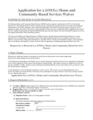 The Medicaid Home and Community Based Services HCBS Waiver Program is Authorized in 1915c of the Social Security Act Hfs Illinoi  Form