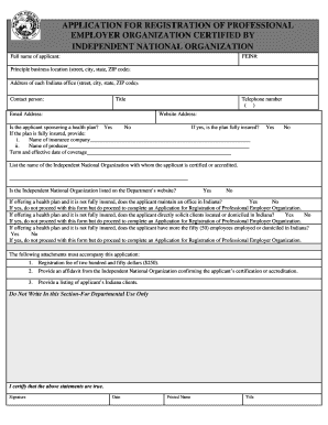 CERTIFIED REGISTRATION State of Indiana in  Form