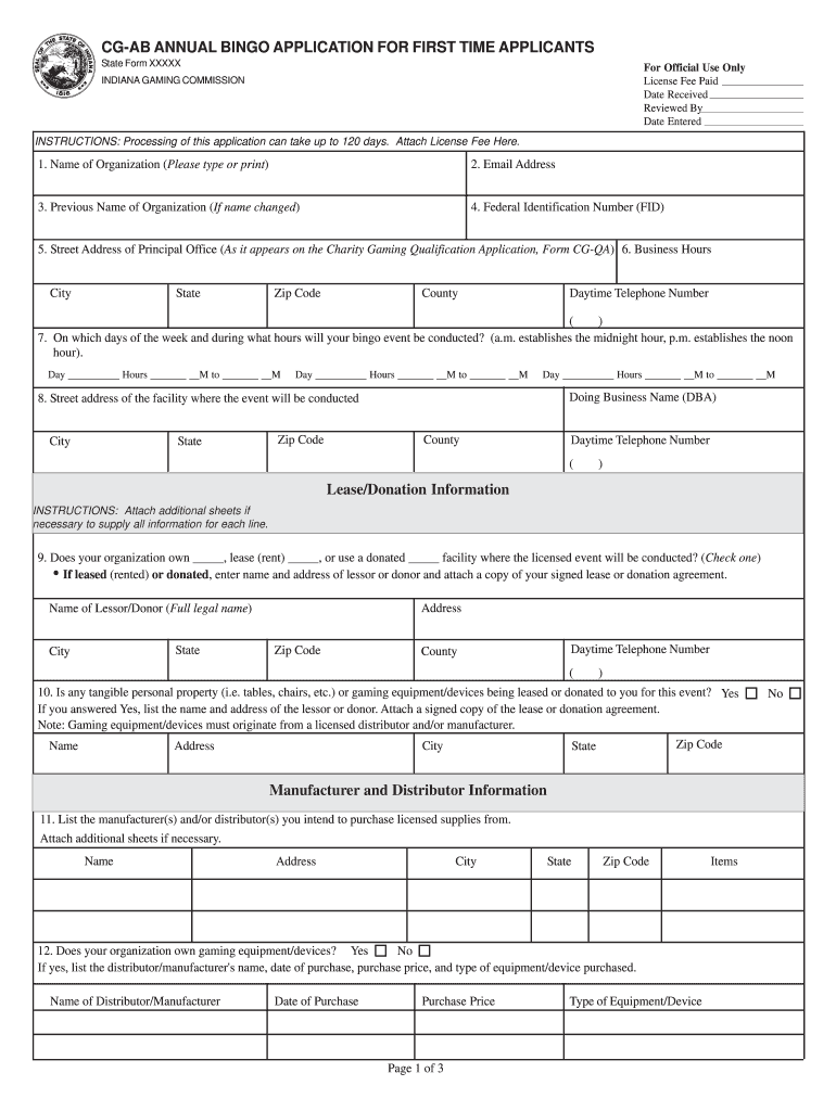 Indiana Gaming Commission Forms