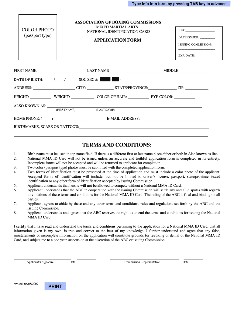 Get and Sign National Mma ID 2009-2022 Form