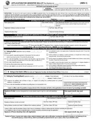 Absentee Ballot Application Indiana Form