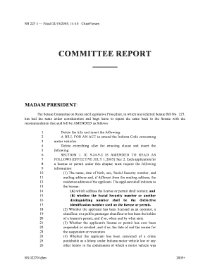 The Senate Committee on Rules and Legislative Procedure, to Which Was Referred Senate Bill No in  Form