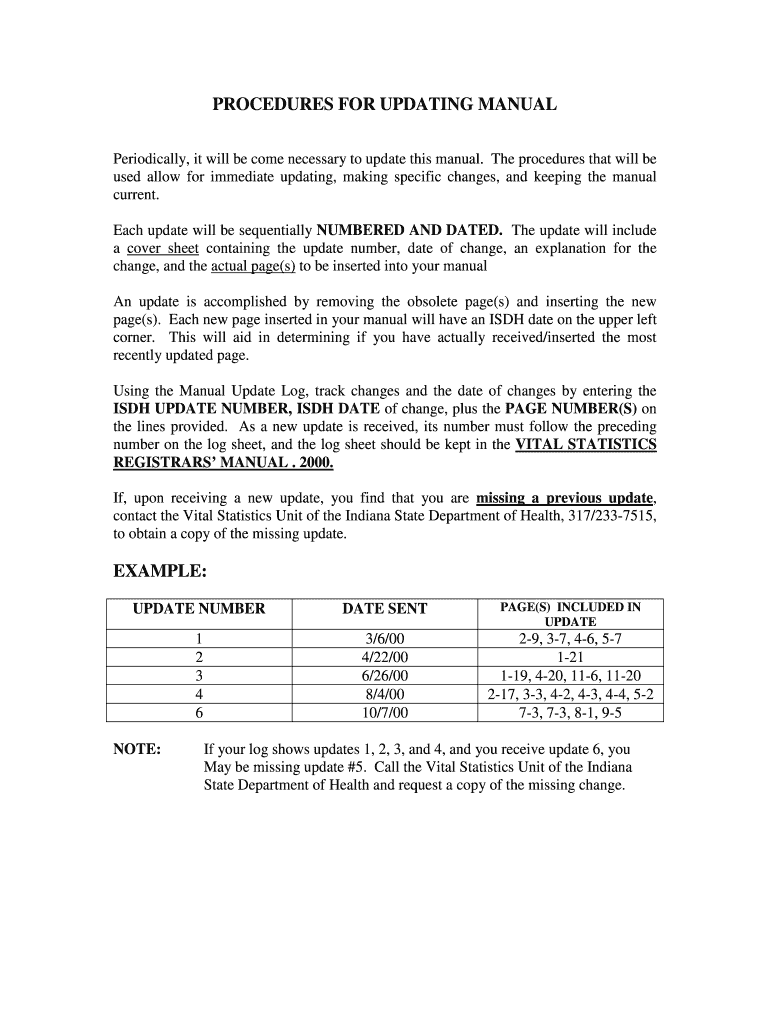 PROCEDURES for UPDATING MANUAL Myshare in  Form