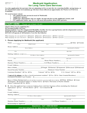 Medicaid Application Louisiana Bhsf Form 1 L Rev 06 11