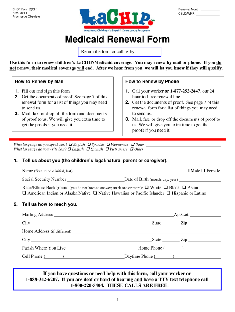 Louisiana Medicaid Application Form Printable