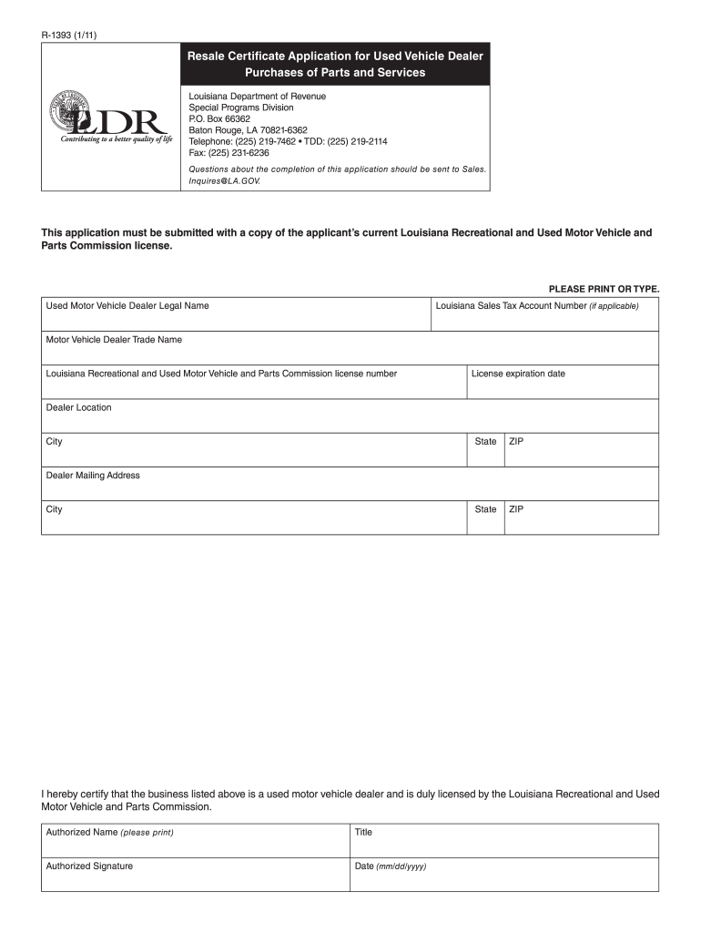 Louisiana Tax Form R 1393