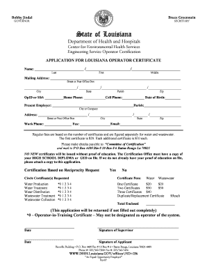 La Dhh Operator Certification  Form