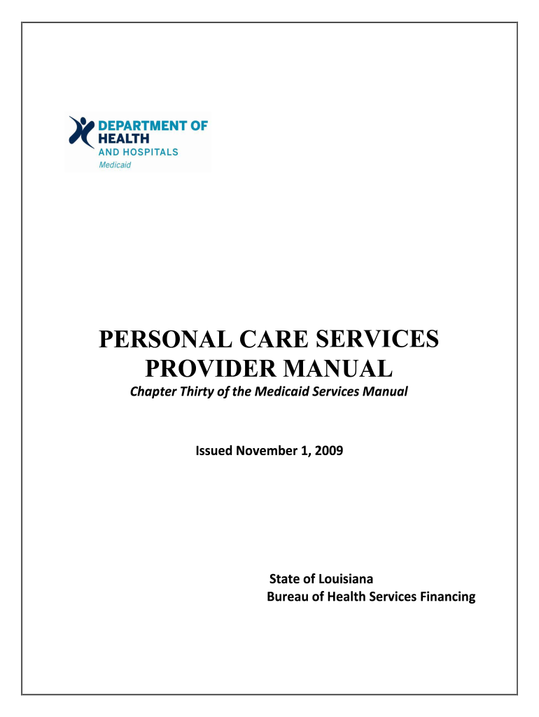  Personal Care Services Manual 2009-2024