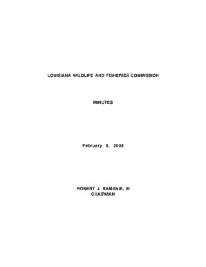 LOUISIANA WILDLIFE and FISHERIES COMMISSION MINUTES February 5 Wlf Louisiana  Form