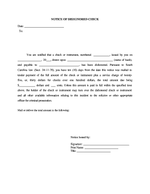 Bounced Check Letter  Form