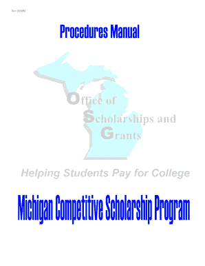MICHIGAN COMPETITIVE SCHOLARSHIP State of Michigan Michigan  Form