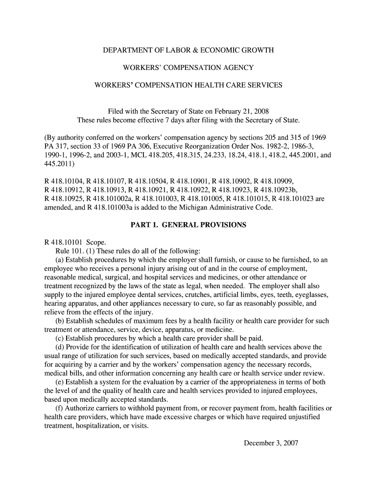 DISABILITY COMPENSATION State of Michigan Michigan  Form