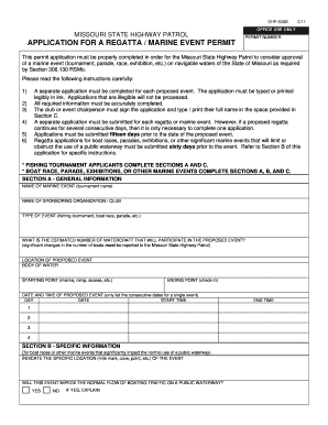 Missouri Regatta Permits  Form