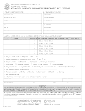 MISSOURI DEPARTMENT of SOCIAL SERVICES MO HEALTHNET DIVISION 1 Dss Missouri  Form