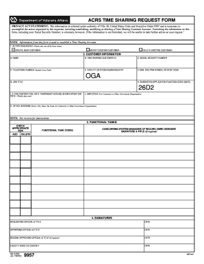  Va Form 9957 1997