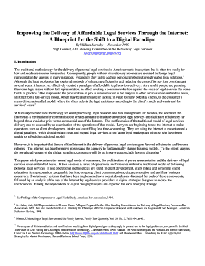 Improving the Delivery of Affordable Legal Services through the Internet a Blueprint for the Shift to a Digital Paradigm Novembe  Form