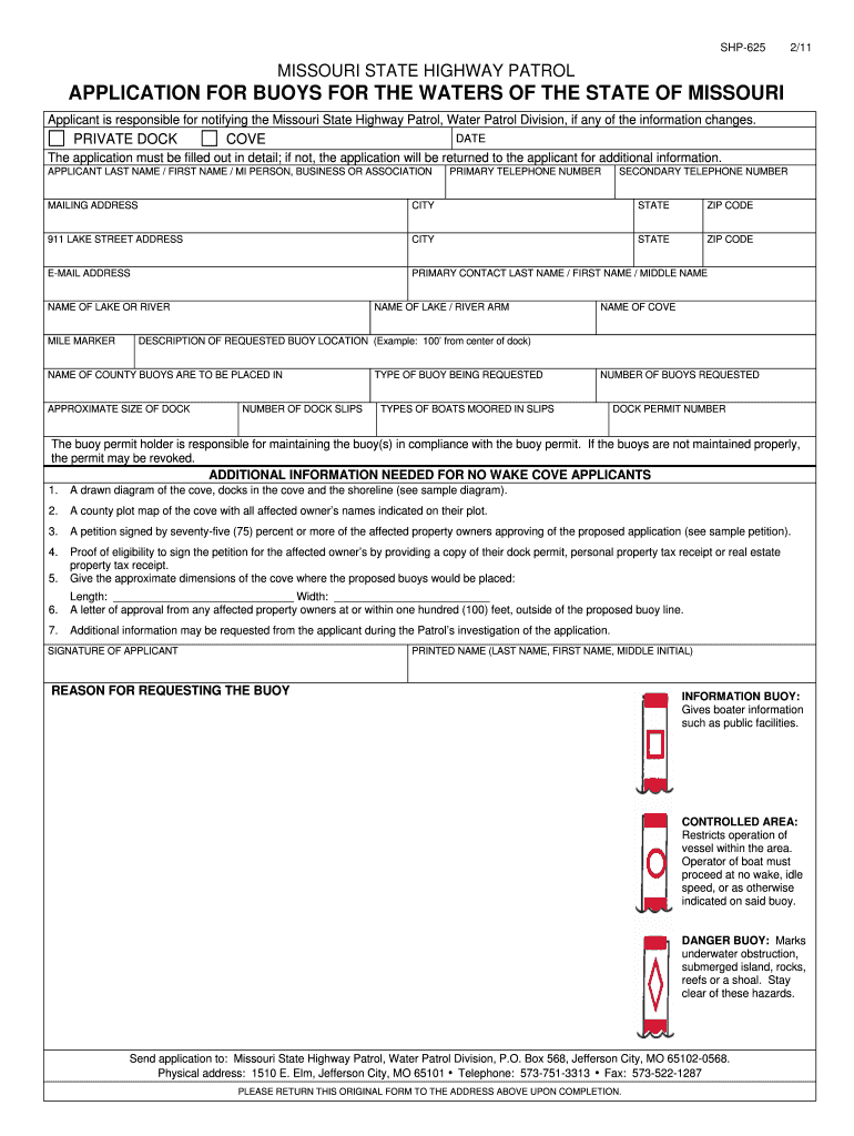 Buoy Application  Highway Patrol  Mshp Dps Missouri  Form