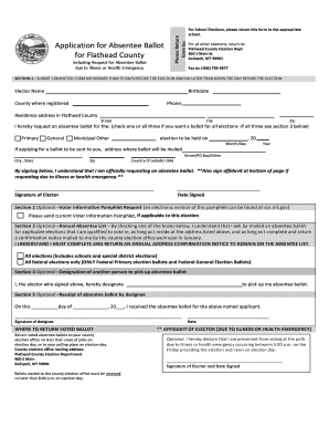 Flathead County Montana Absentee Ballot Form