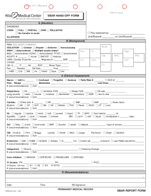 Sbar for Doctors  Form