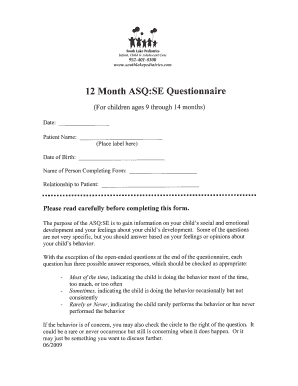 12 Month Asq Se  Form