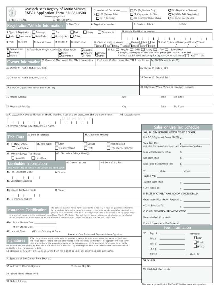  Rmv1 Form 2009