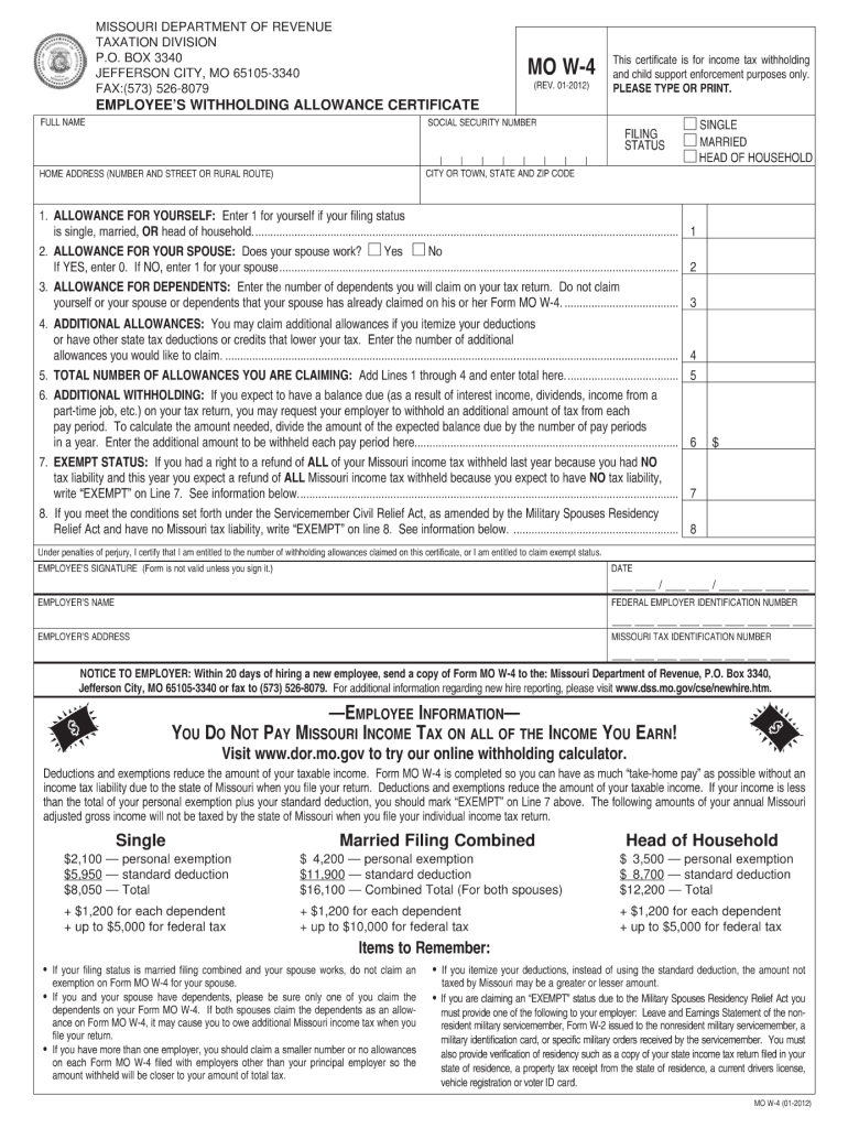  Missouri Form W 4 2020