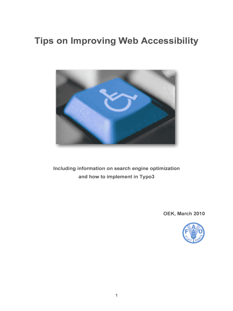 Tips on Improving Web Accessibility  Web Guide  FAO  Webguide Fao  Form