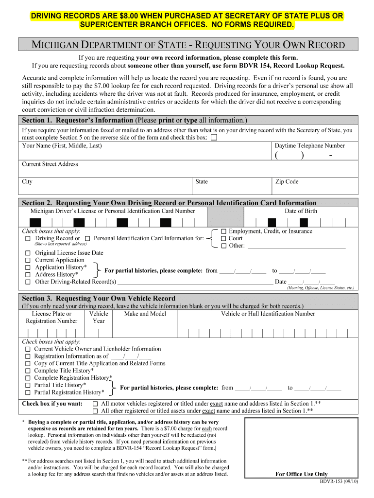 Get and Sign Michigan Form 153