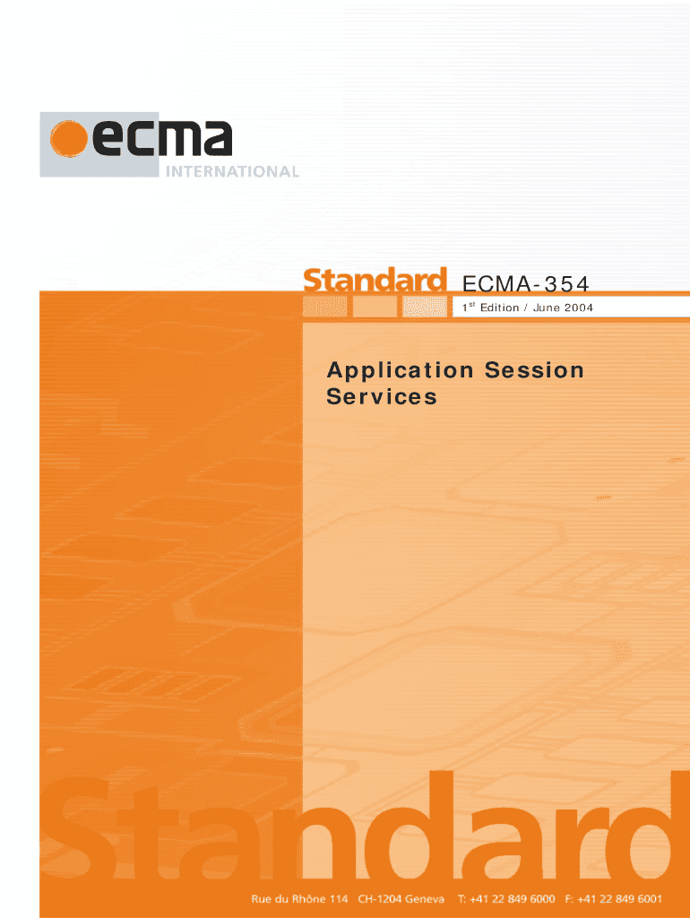 Application Session Services  Ecma  Ecma International  Form