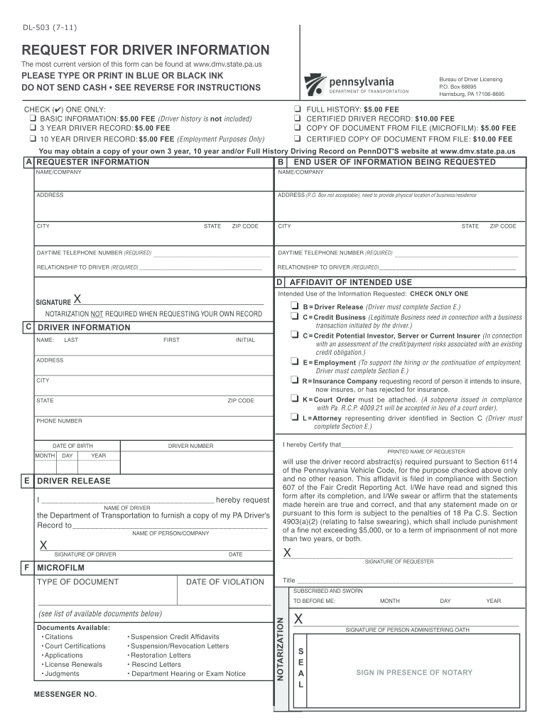 Get and Sign Form Dl 503 2011-2022