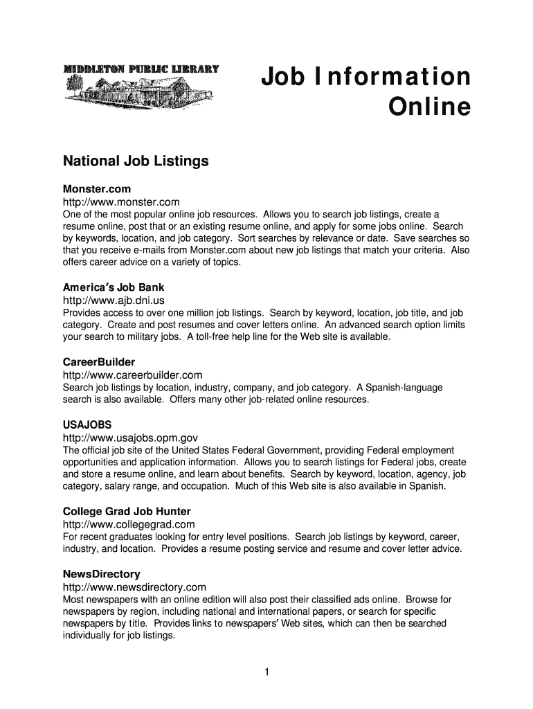 Job Information Online  Scls