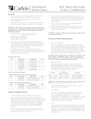 Installation Procedure for Semi Hermetic Form