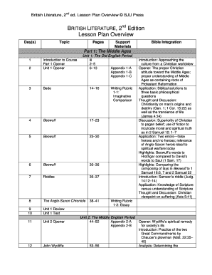 Bju Lesson Plans  Form